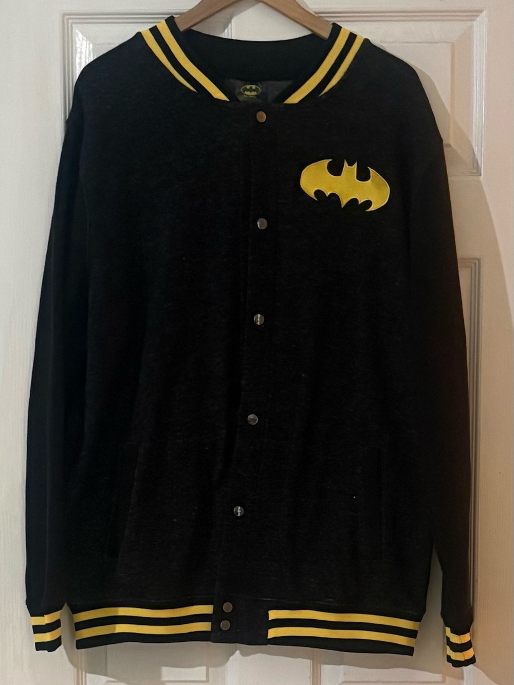 Batman Black and Yellow Kids Letterman Jacket